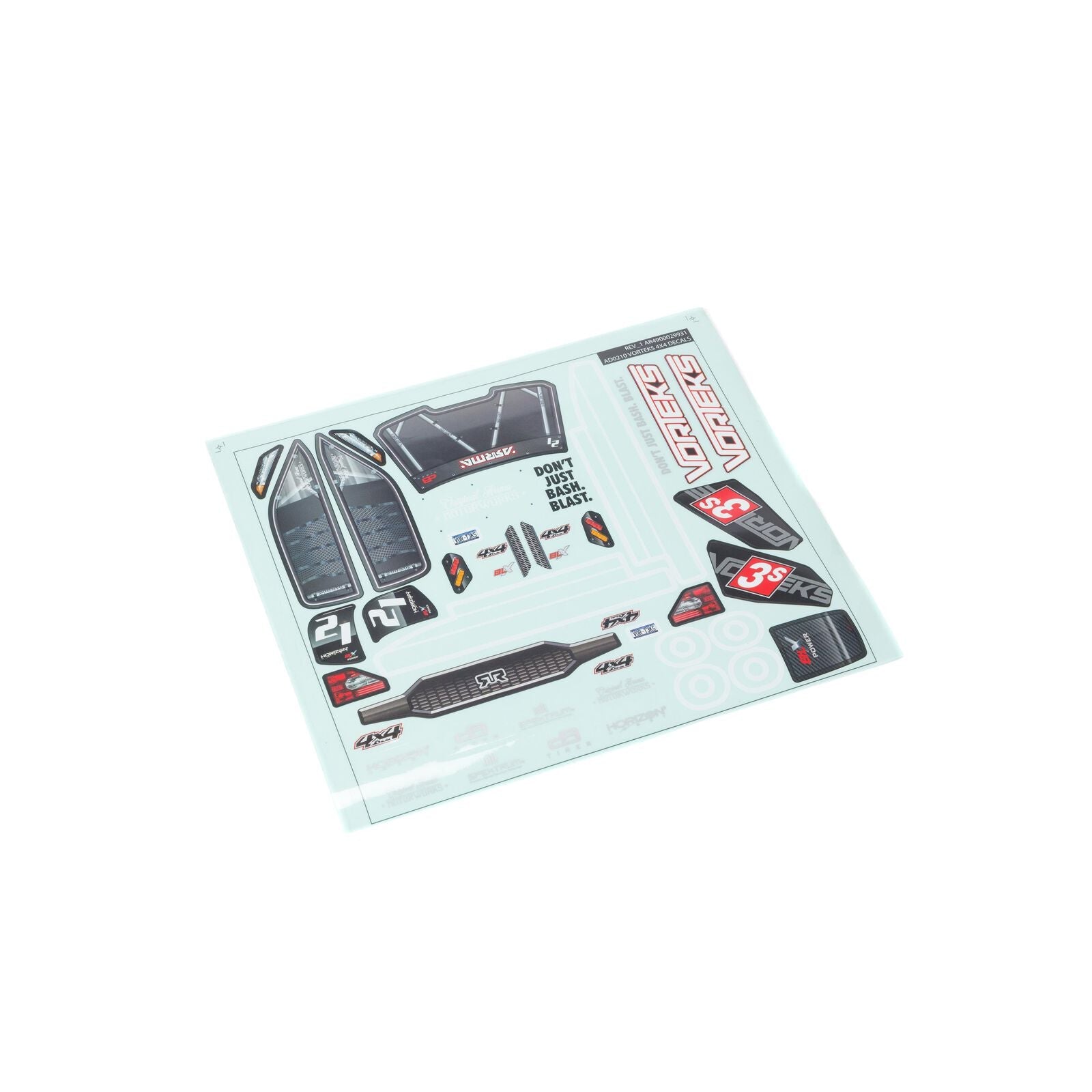 ARRMA 1/10 Clear Body with Decals and Window Masks: VORTEKS 4X4 BLX (ARA402318) Horizon Hobby