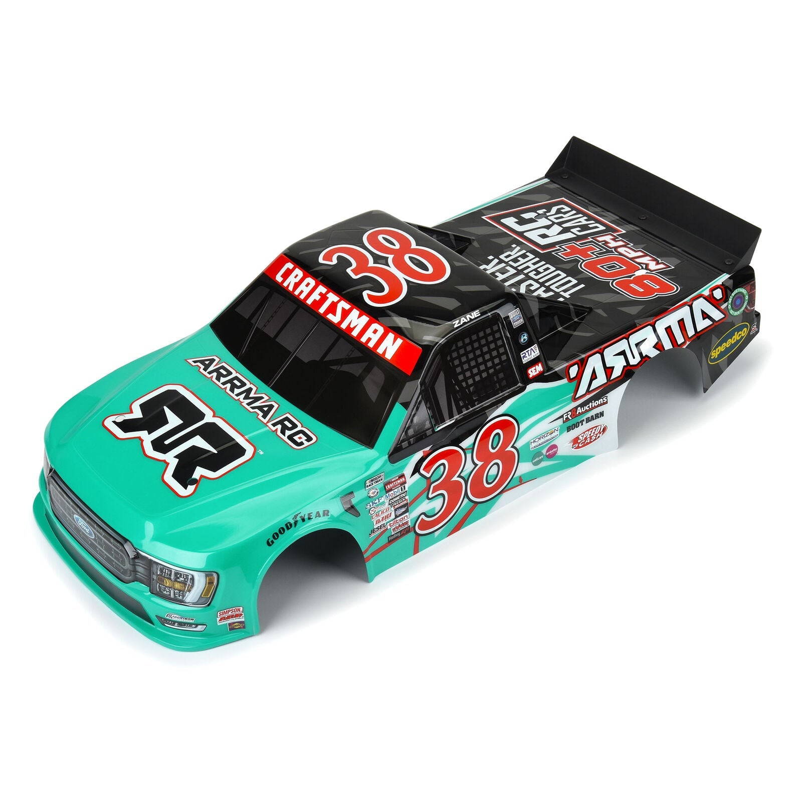 ARRMA 1/7 2023 NASCAR Ford F-150 No.38 Truck LE Body (Teal): Infraction 6S (ARA410018) Horizon Hobby