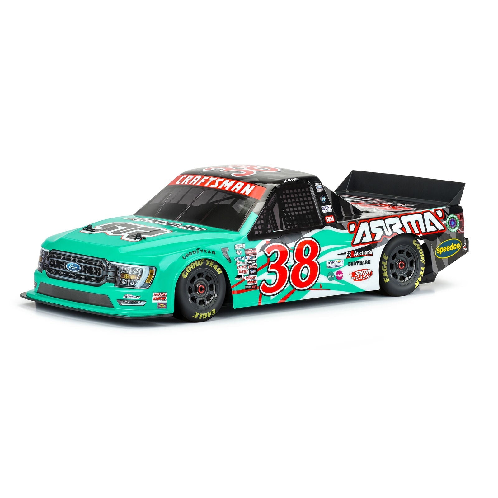 ARRMA 1/7 2023 NASCAR Ford F-150 No.38 Truck LE Body (Teal): Infraction 6S (ARA410018) Horizon Hobby