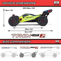 ARRMA: 1/8 TYPHON 223S BLX Brushless 4X4 Buggy RTR with DSC, Green (ARA4306V4) Horizon Hobby