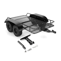 INJORA Metal Trailer with Aluminum Hitch Mount for 1/24 Axial SCX24 INJORA