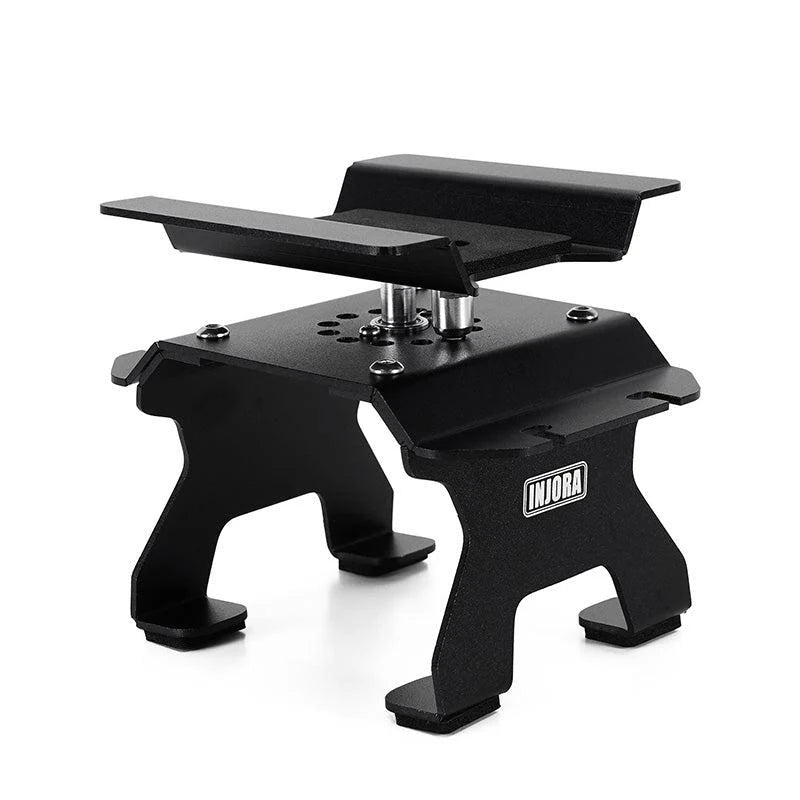 INJORA: Aluminum RC Car Stand with Shock Holder for 1/24 1/18 RC Crawler (Tool-63) INJORA