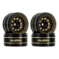 INJORA 39g/Pcs 1.0" Brass Beadlock Wheels -2.65mm Offset For Micro Crawlers INJORA
