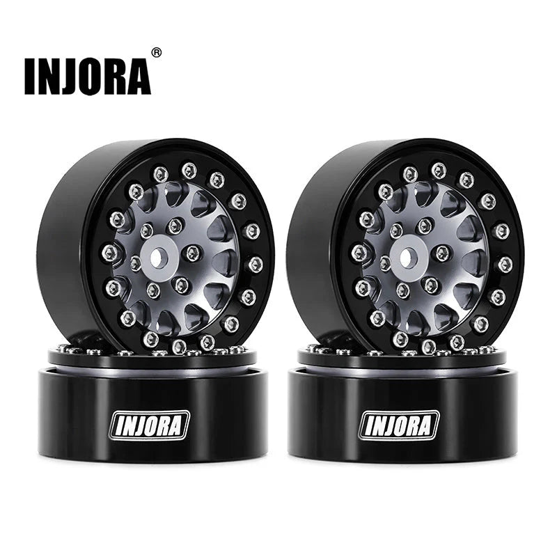 INJORA 1.3" Aluminium Beadlock Wheels for 1/24 1/18 RC Crawler (W1311) (YQW-1311) INJORA
