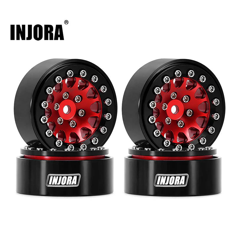 INJORA 1.3" Aluminium Beadlock Wheels for 1/24 1/18 RC Crawler (W1311) (YQW-1311) INJORA