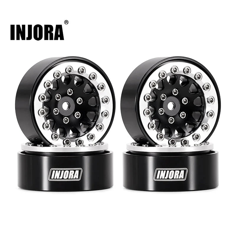INJORA 1.3" Aluminium Beadlock Wheels for 1/24 1/18 RC Crawler (W1311) (YQW-1311) INJORA