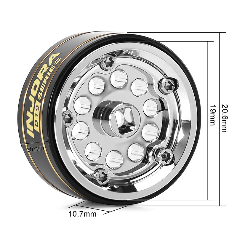 INJORA 0.7" D19 Brass Beadlock Wheels For 1/30 Axial SCX30 INJORA