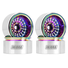 INJORA 1.9" Turbine Aluminum -10mm Offset Wheels for 1/10 RC Crawlers INJORA