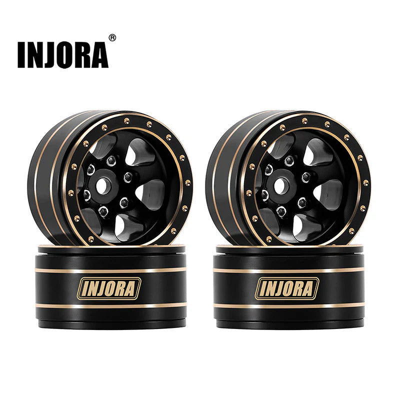 INJORA 1.0" Brass -4.7mm Offset Wheels for Micro Crawlers INJORA