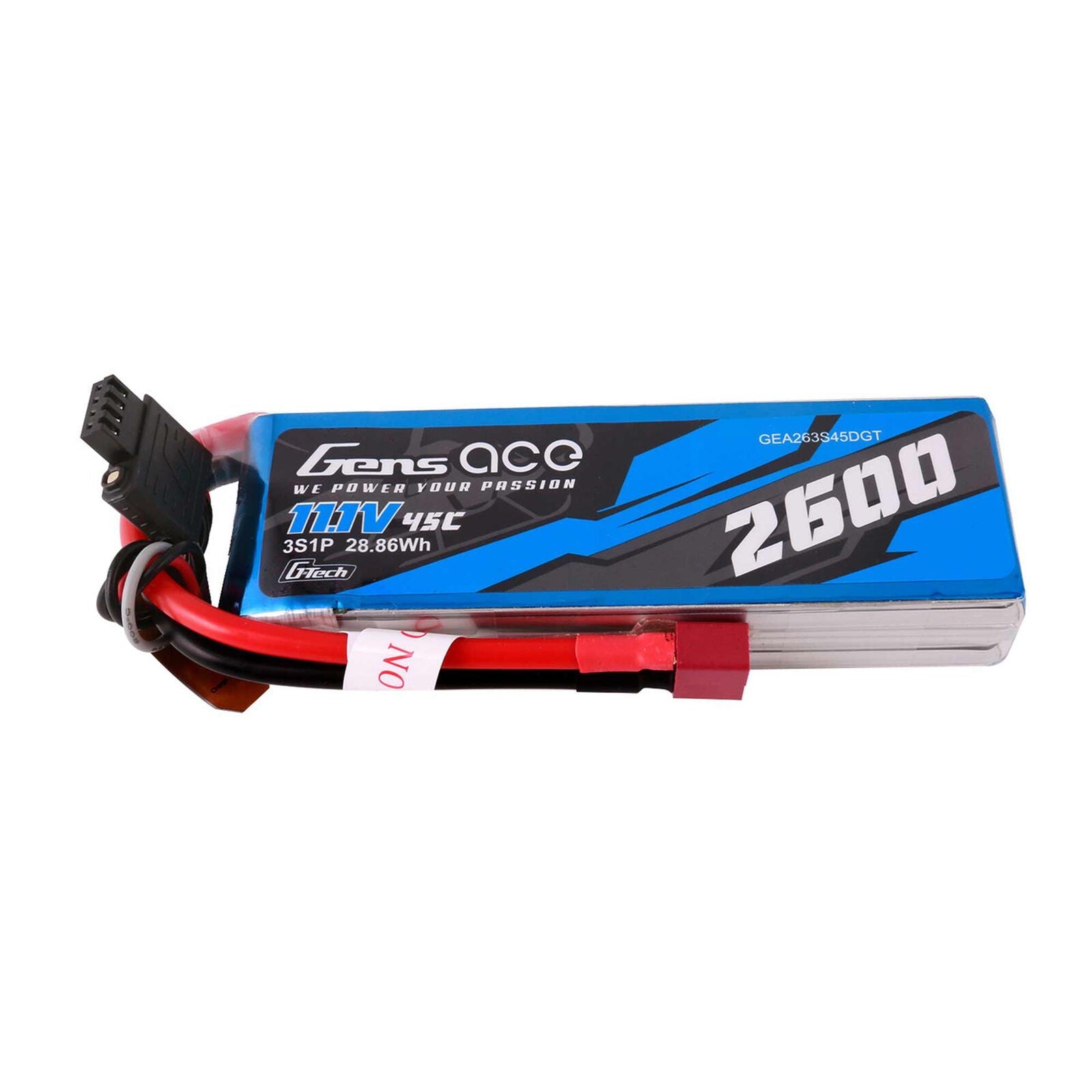11.1V 2600mAh 3S 45C G-Tech LiPo Battery: Deans 1/6 In Stock 11.1V 2600mAh 3S 45C G-Tech LiPo Battery(GEA263S45DGT) Horizon Hobby