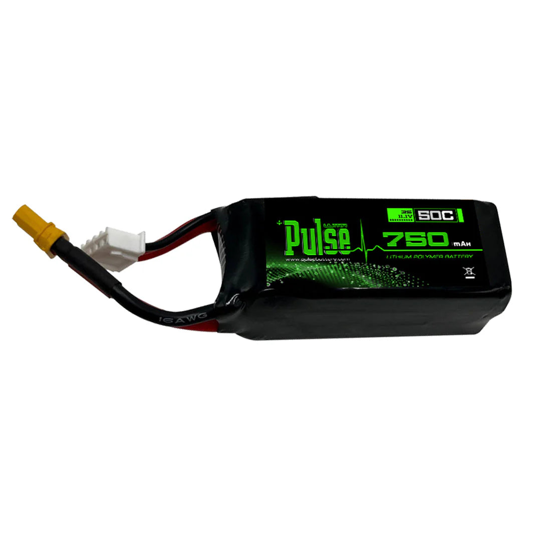 Pulse: 750mAh 50C 11.1V 3S LiPo Battery - XT30 Connector Heli Direct