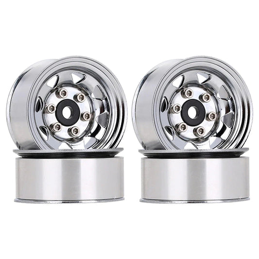 INJORA 4PCS 1.55" Metal Beadlock Wheel Rims for 1/10 RC Crawler Car (YQW-1501SR) INJORA