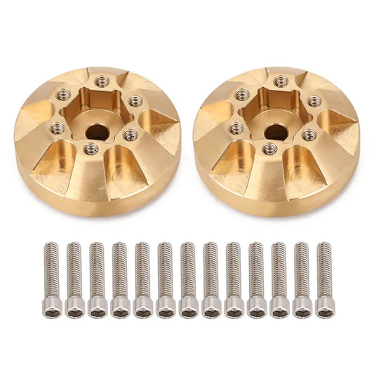 INJORA 12mm 55g/pcs Heavy Brass Wheel Hex Hubs for 1.9" 2.2" Wheel Rims INJORA