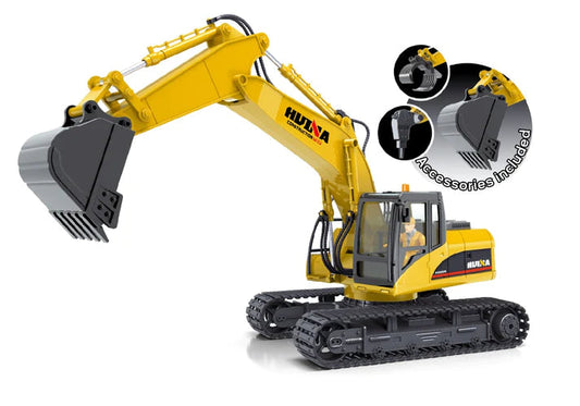 RC-PRO 1/14 SCALE RC EXCAVATOR 2.4G 15CH w/DIE CAST BUCKET (+DRILL+GRIPPER) (1535-1) RC PRO