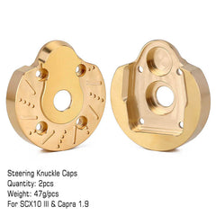 INJORA Heavy Duty Brass Outer Portal Steering Knuckle (A) for Axial SCX10 III Capra 1.9 (47g/pcs)