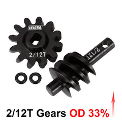 INJORA Overdrive Underdrive Gears For SCX24 AX24 2/12T (Overdrive 33%) INJORA