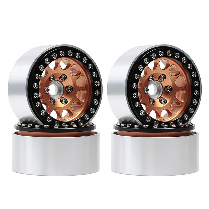 INJORA: 4PCS 1.9" Aluminum Alloy Beadlock Wheel Rims for 1/10 RC Crawler (Multiple Colors Available) INJORA
