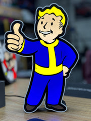 Fallout Vault Boy 3D Printed LED Lighted Sign Friendly Hobbies