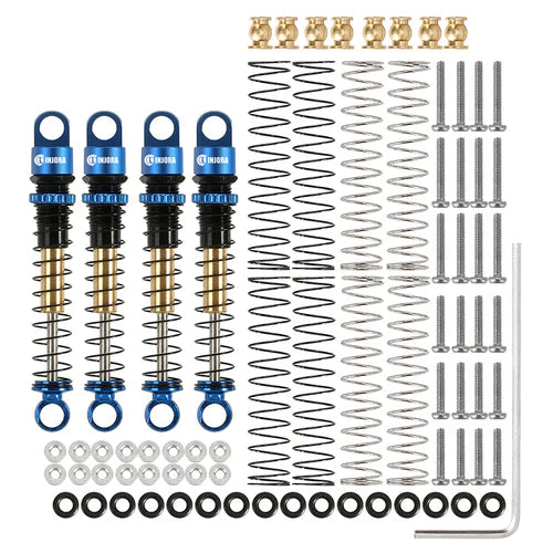 INJORA 43mm Aluminum Threaded Double Barrel Shocks Dampers for Axial SCX24 INJORA