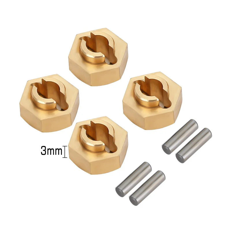 INJORA: 7mm Brass Wheel Hex Hubs for Axial SCX24/AX24 (Stock Width) INJORA
