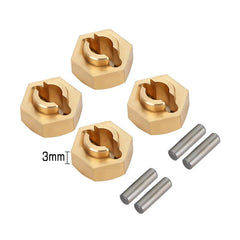 INJORA: 7mm Brass Wheel Hex Hubs for Axial SCX24/AX24 (Stock Width) INJORA