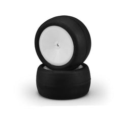 JConcepts 1/10 Smoothie 2, 2.2” Pre-Mounted Rear 2WD Buggy Tires, White Wheels, Silver Compound (2) (JCO40171691) Horizon Hobby