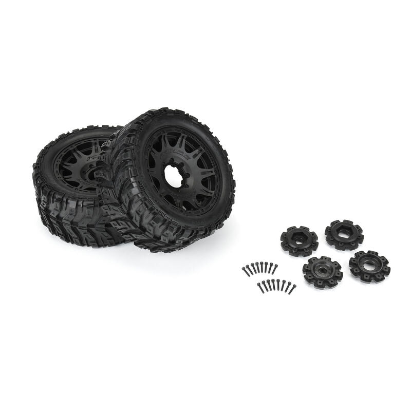 Pro-Line 1/6 Masher X HP BELTED F/R 5.7” Tires MTD 24mm Blk Raid 8x48 Hex (2) (PRO1017611) Horizon Hobby