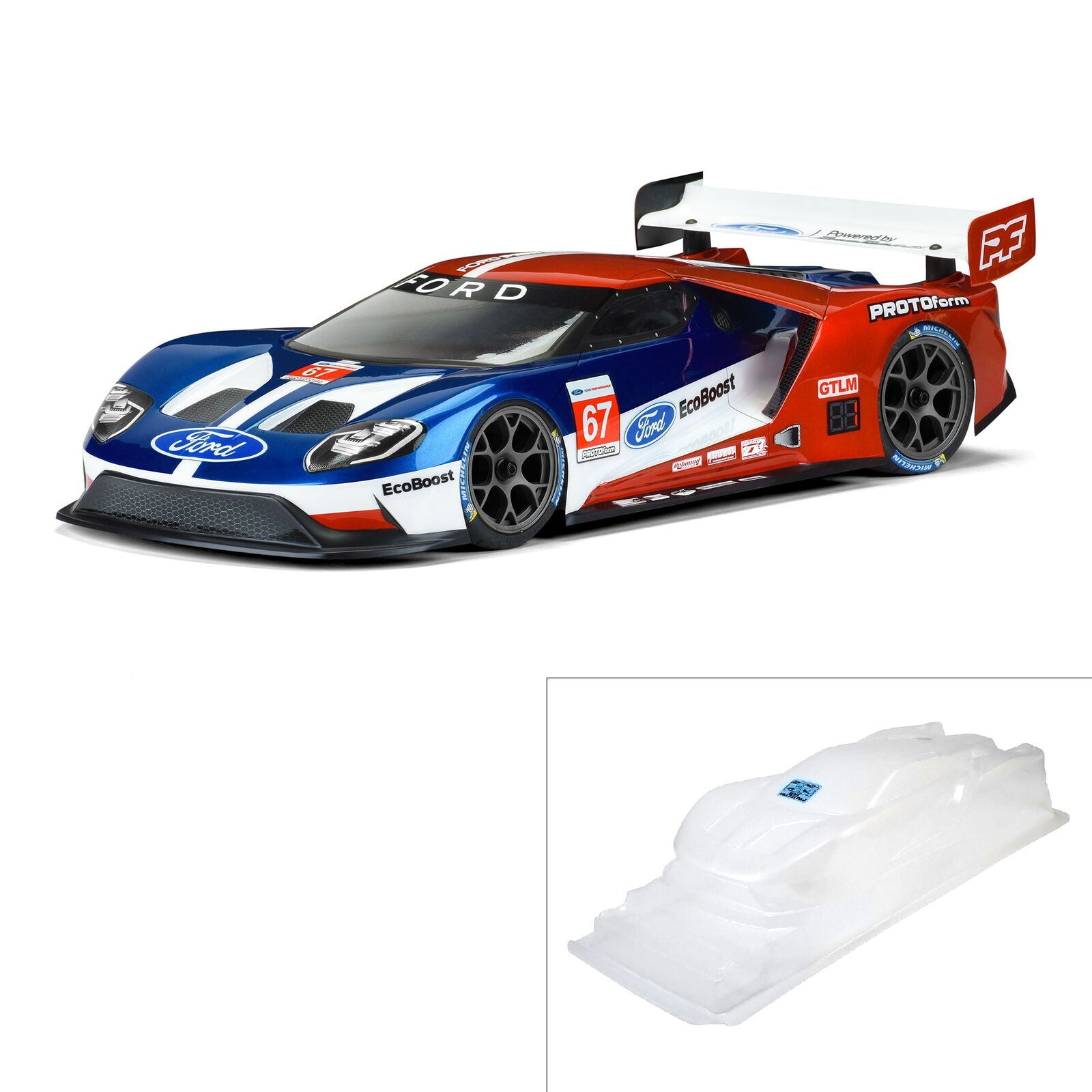 PROTOform: 1/10 Ford GT LW Clear Body: 190mm Touring Car with LP shock towers (PRM155025) Horizon Hobby