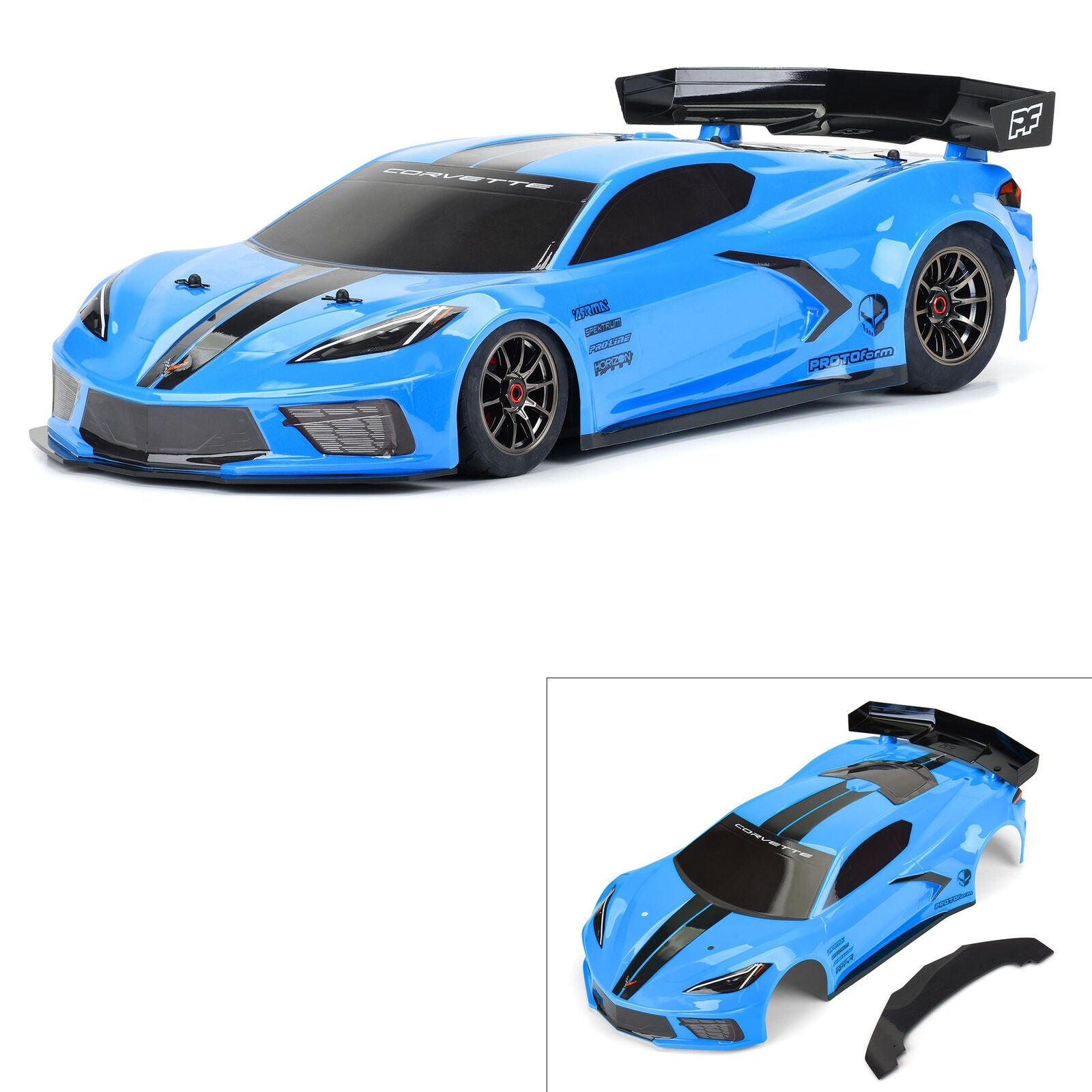 Pro-Line: 1/7 Chevrolet Corvette C8 Painted Body (Rapid Blue): Felony (PRM157713) Horizon Hobby