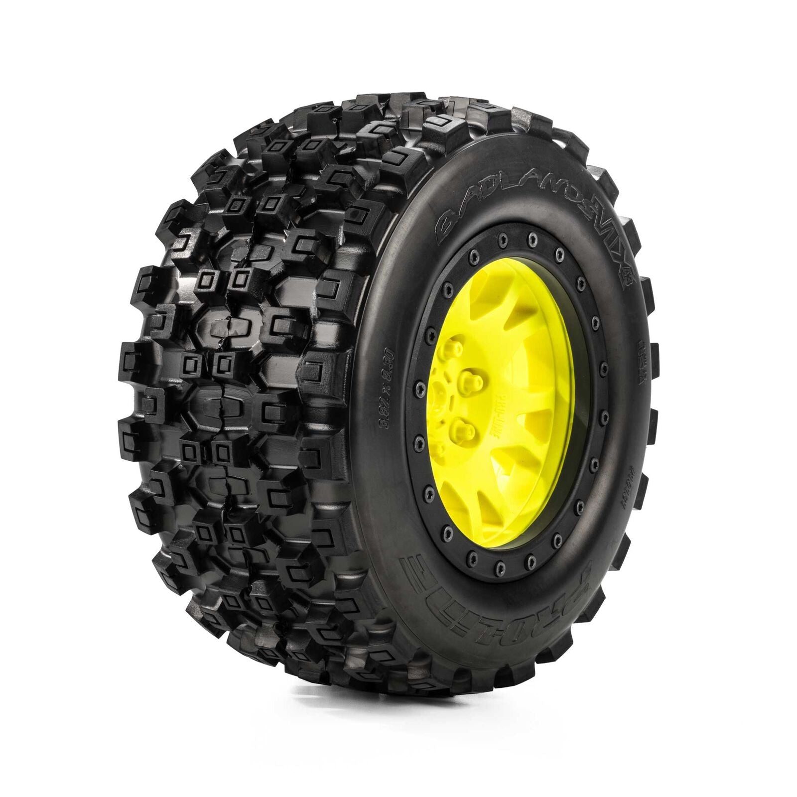 Pro-Line Racing 1/5 Limited Edition Badlands MX43 Pro-Loc Front/Rear Tires Mounted 24mm Yellow/Black Impulse (2): X-MAXX (PRO1013116) Horizon Hobby