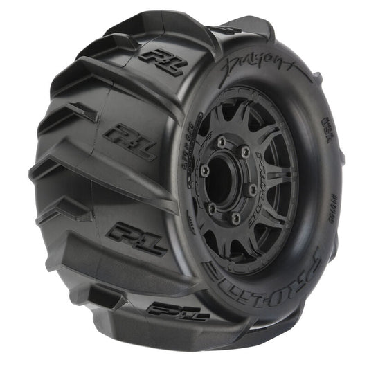 Pro-Line: 1/10 Dumont F/R 2.8" MT Tires Mounted 12mm/14mm Black Raid (2) (PRO1019310) Horizon Hobby