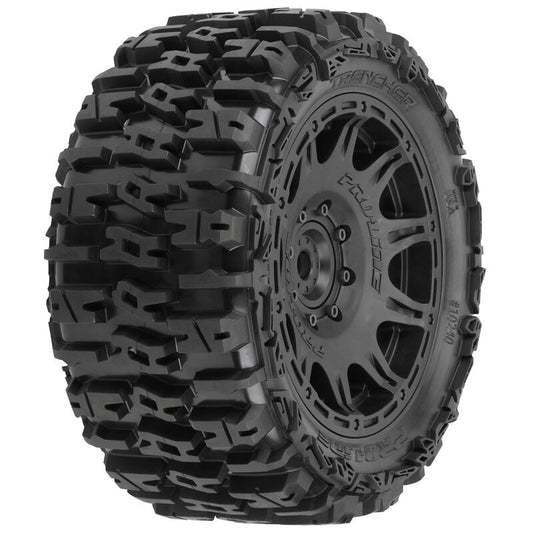 Pro-LIne 1/6 Trencher F/R 5.7” Tires Mounted 24mm Black Raid 8x48 Hex (2) (PRO1024010) Horizon Hobby