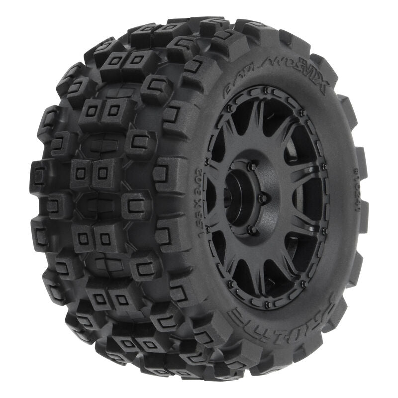 Pro-Line 1/18 Badlands MX 1.85" F/R MTD 12mm Black Raid: Granite GROM (PRO1024110) Horizon Hobby