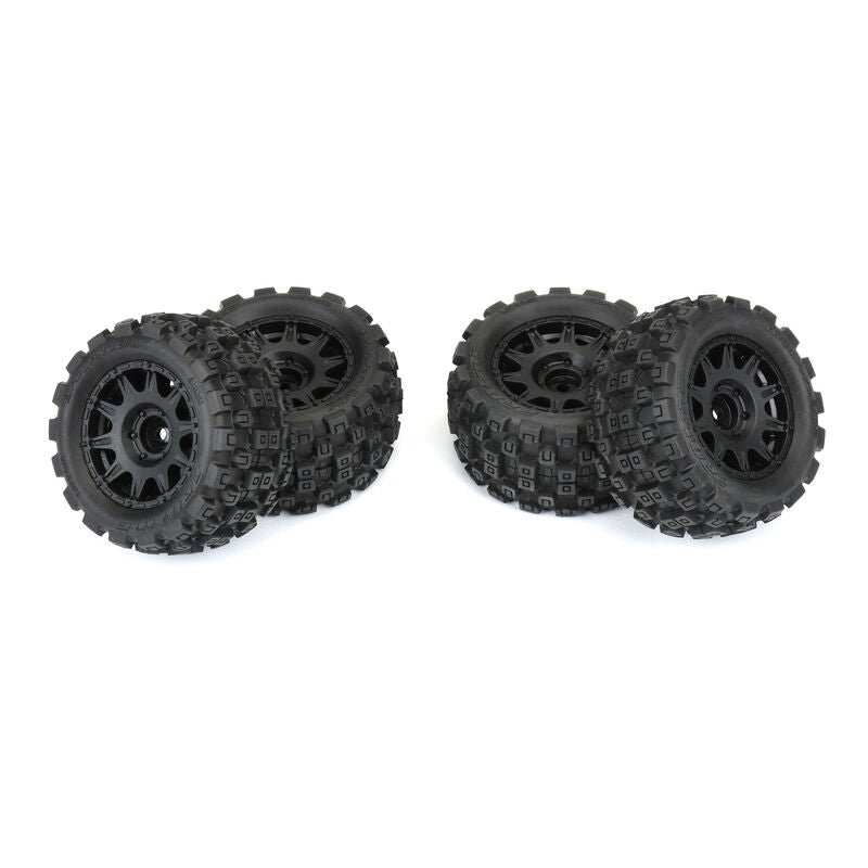 Pro-Line 1/18 Badlands MX 1.85" F/R MTD 12mm Black Raid: Granite GROM (PRO1024110) Horizon Hobby