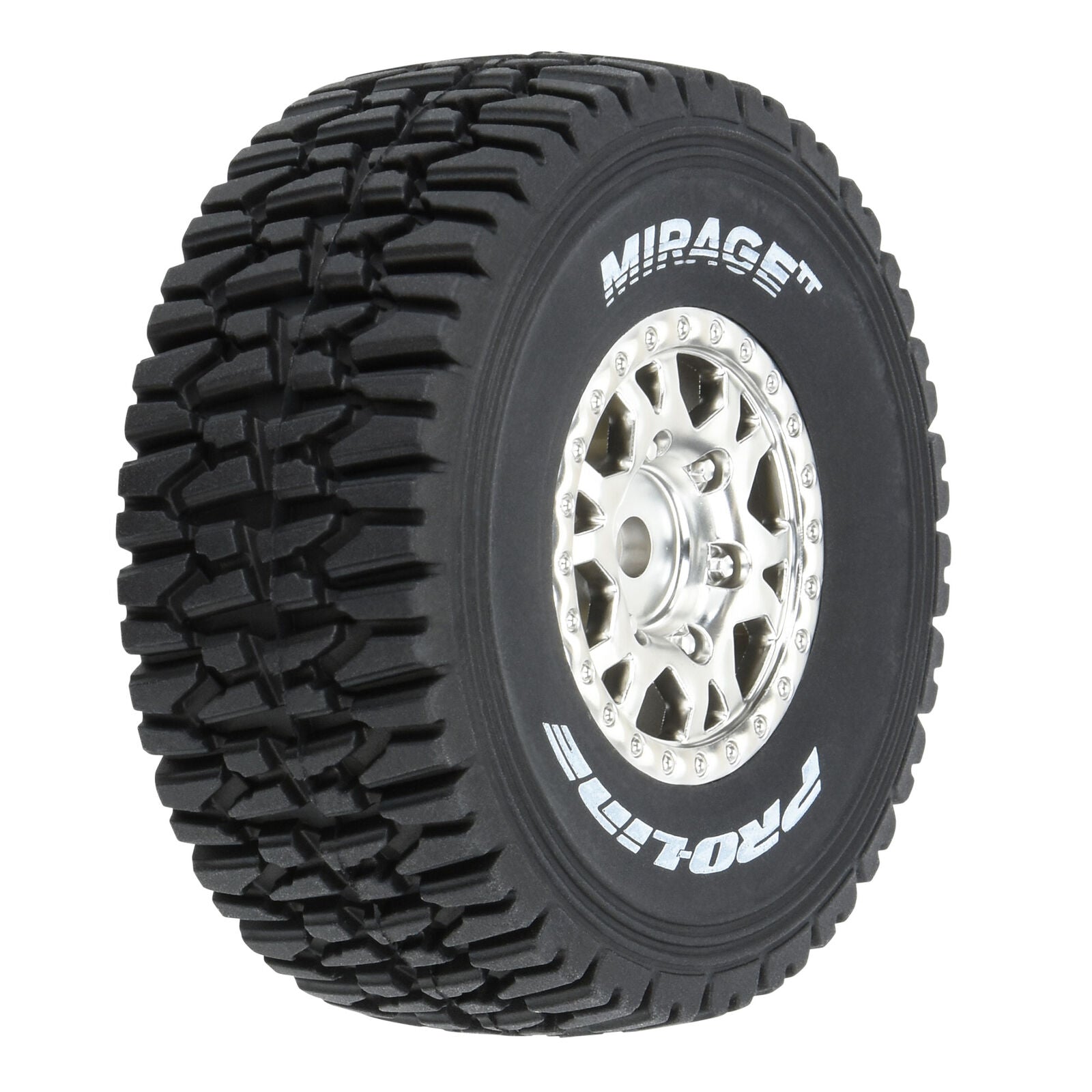 Pro-Line 1/16 Mirage TT F/R Tires MTD 12mm Silver Impulse (4): Mojave Grom (PRO1025310) Horizon Hobby