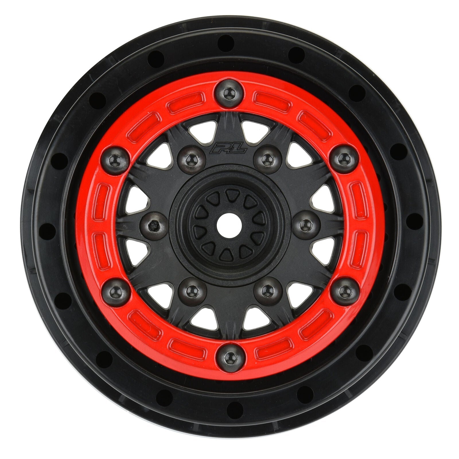 Pro-Line 1/10 Raid Bead-Loc Fr/Rr 2.2"/3.0" 12 & 14mm SC Wheels (2) Red/Black (PRO281104) Horizon Hobby