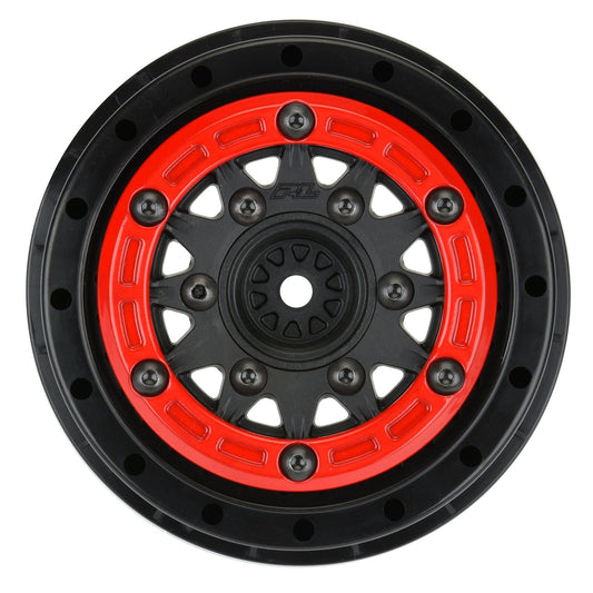 Pro-Line 1/10 Raid Bead-Loc Fr/Rr 2.2"/3.0" 12 & 14mm SC Wheels (2) Red/Black (PRO281104) Horizon Hobby