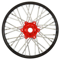 LOSI 1/4 Pro-Spec Aluminum V2 Bead Front Wheel Black/Red (1): Promoto-MX Horizon Hobby