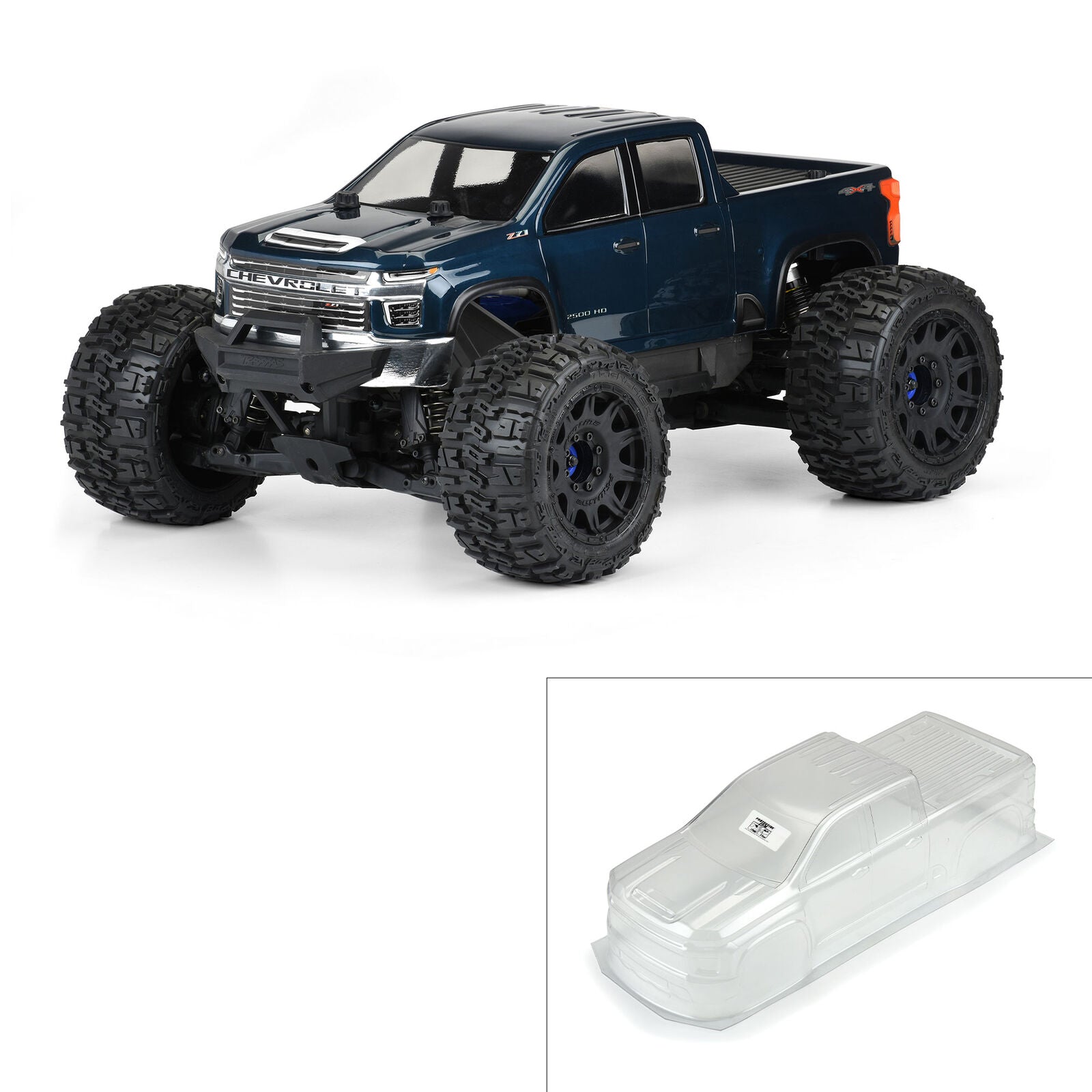 Pro-Line: 1/8 2021 Chevy Silverado 2500 HD Clear Body: E-REVO 2.0 & MAXX (PRO358200) Horizon Hobby