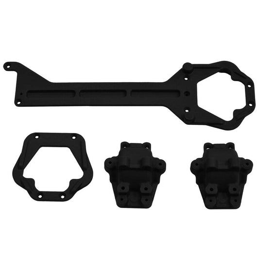 RPM Front and Rear Upper Chassis Diff Covers, Black: Traxxas LaTraxx (RPM70792)
