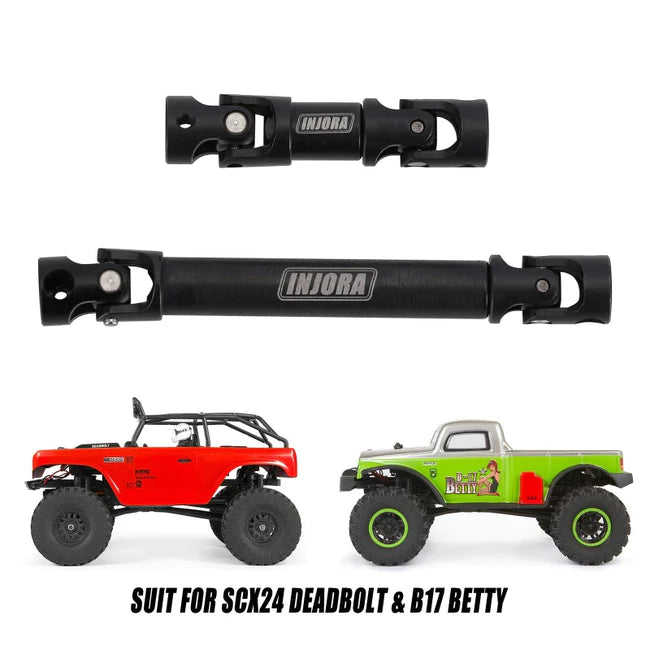 INJORA Steel Front & Rear Center Drive Shafts for Axial SCX24 Deadbolt Betty (SCX24-42) INJORA