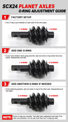 INJORA +4mm Planet Axles With Double Joint Shafts & Brass Steering Knuckles For 1/24 Axial SCX24 INJORA