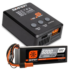 Spektrum Smart Powerstage Surface Bundle: 5000mAh 4S 50C LiPo Battery (IC5) / 100W S100 Charger (SPMX-1035) Horizon Hobby