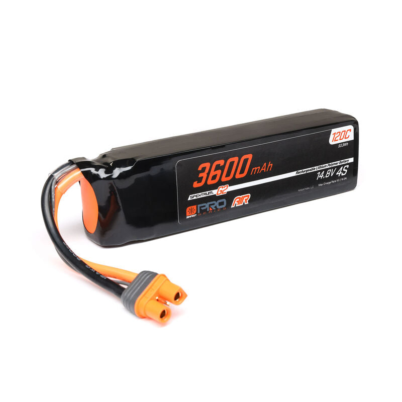 Spektrum SMART 14.8V 3600mAh 4S 120C Smart G2 Pro Air LiPo Battery: IC3 (SPMX-1068) Horizon Hobby