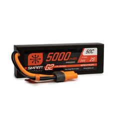 Spektrum 7.4V 5000mAh 2S 50C Smart G2 Hardcase LiPo Battery: IC5 (SPMX52S50H5) Horizon Hobby