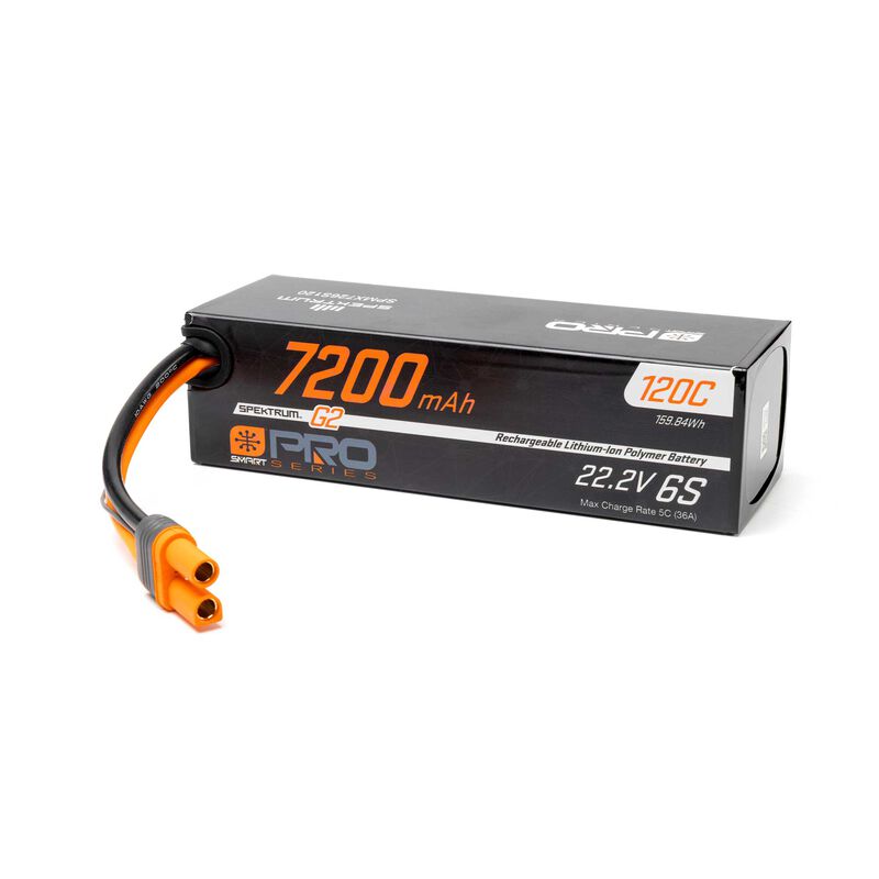Spektrum Accessories 22.2V 7200mAh 6S 120C Smart G2 LiPo: IC5 Horizon Hobby