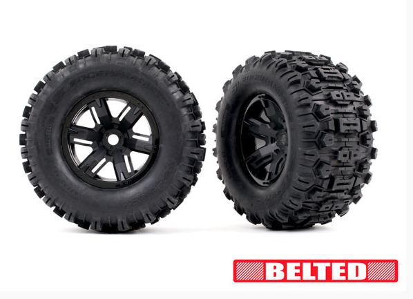 Traxxas X-MAXX Pre-Mounted Sledgehammers Tires (black) (7871) TRAXXAS