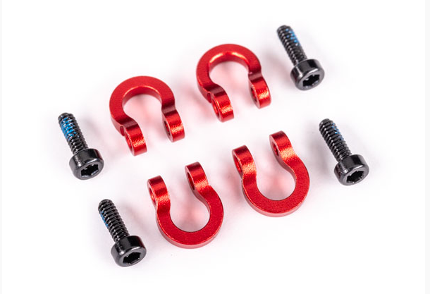 Traxxas Bumper D-rings, front or rear aluminum (red-anodized) (9734R) TRAXXAS