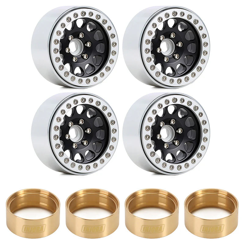 INJORA 4PCS 1.9" Aluminum Alloy Beadlock Wheel Rims for 1/10 RC Crawler (YQW-01BG-1944) INJORA