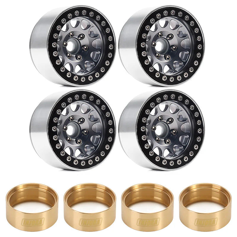 INJORA 4PCS 1.9" Aluminum Alloy Beadlock Wheel Rims for 1/10 RC Crawler (YQW-01BG-1944) INJORA